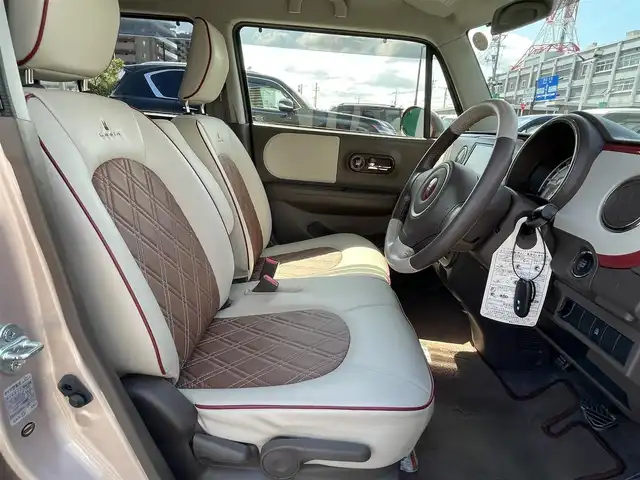 スズキ ラパン ショコラ G 島根県 2014(平26)年 4.8万km シャンパンピンクPM 社外ＳＤナビ　/ワンセグTV　/ＣＤ再生　/ＡＭ／ＦＭ　/アイドリングストップ　/プッシュスタート　/スマートキー　/オートライト　/盗難防止装置　/純正１４インチアルミホイール　/純正フロアマット　