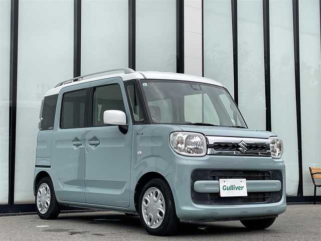 スズキ スペーシア HYBRID X 2トーン 徳島県 2019(令1)年 4.7万km オフブルーメタリック/ホワイト2トーン メモリーナビ フルセグTV 運転席シートヒーター 両側パワースライドドア ルーフレール オートマチックハイビーム スマートキー プッシュスタート レーンアシスト 衝突被害軽減システム