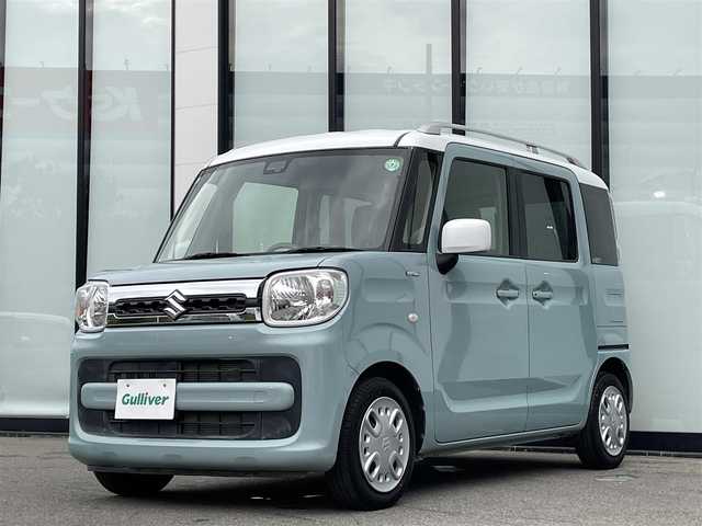 スズキ スペーシア HYBRID X 2トーン 徳島県 2019(令1)年 4.7万km オフブルーメタリック/ホワイト2トーン メモリーナビ フルセグTV 運転席シートヒーター 両側パワースライドドア ルーフレール オートマチックハイビーム スマートキー プッシュスタート レーンアシスト 衝突被害軽減システム
