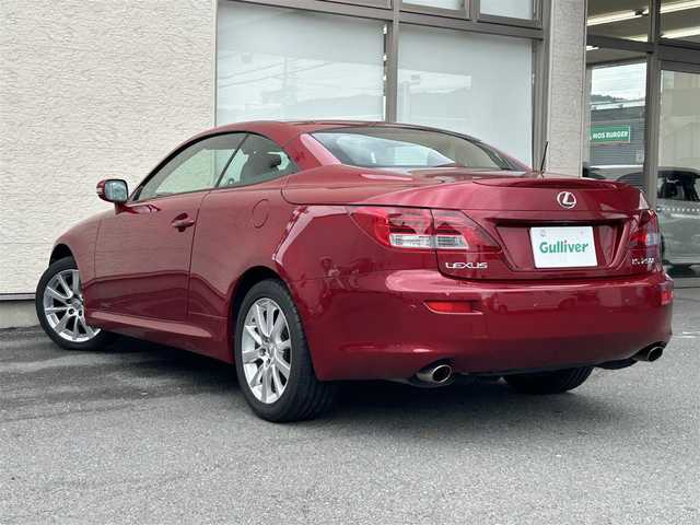 レクサス ＩＳ 250C バージョンL 大阪府 2011(平23)年 4.3万km レッドマイカクリスタルシャイン オープンカー/純正HDDナビ/（ワンセグ/BT/CD/DVD）/バックカメラ/クルーズコントロール/横滑り防止システム/前後コーナーセンサー/プッシュスタート/黒レザーシート/前席パワーシート/純正17インチAW/保証書/取扱説明書/スペアキー　有