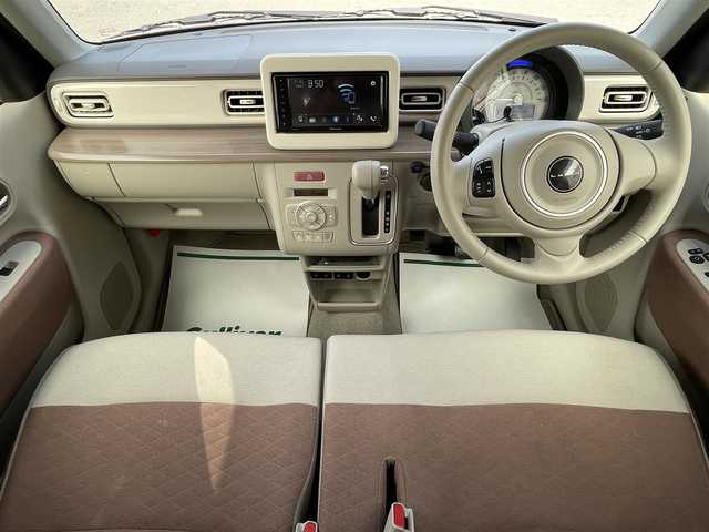 スズキ ラパン X 岩手県 2022(令4)年 3万km シフォンアイボリーM 禁煙車/4WD/社外オーディオ/→Bluetooth/CD/DVD/FM/AM/バックカメラ/前席シートヒーター/クリアランスソナー/リアコーナーセンサー/レーンキープアシスト/横滑り防止装置/衝突軽減ブレーキ/〇プッシュスタート/〇電動格納ミラー/〇ドアバイザー/〇フロアマット/〇USBポート/→タイプA/タイプC　/〇シガーソケット/オートライト/HIDヘッドライト/ビルトインETC/夏タイヤ純正アルミホイール車載/スペアキー