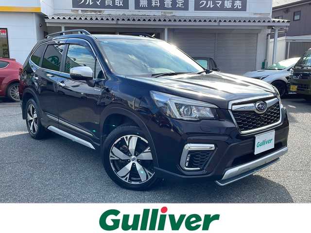 スバル フォレスター ハイブリッド アドバンス 山口県 2019(平31)年 3.5万km クリスタルブラックシリカ 純正ナビ/DVD/CD/SD/MSV/BT/USB/フルセグTV/フロント/サイド/バックカメラ/黒レザーシート/前席パワーシート/全席シートヒーター/純正エアロ/純正18インチアルミホイール/純正LEDヘッドライト/純正フォグランプ/オートライト/革巻きステアリング/ステアリングスイッチ/ステアリングヒーター/クルーズコントロール/パドルシフト/パワーバックドア/オートパーキングホールド/デジタルインナーミラー/アイサイト/横滑り防止/LKA/BSM/スマートキー×２/ドライブレコーダー/ルーフレール/純正フロアマット/トランクカバー/純正ドアバイザー/ETC/電動格納ウインカードアミラー(オート機能付き)