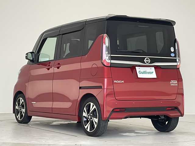 日産 ルークス HWS Gターボ プロパイロットED 愛知県 2021(令3)年 0.6万km スパークリングレッド/ブラック プロパイロット/衝突軽減システム/純正９型SDナビ（SDなし）/全方位カメラ/両側パワースライドドア/クルーズコントロール/イージーオープン機能/フルセグ/CD/DVD/Bluetooth/バックカメラ/コーナーセンサー/純正アルミホイール/LEDヘッドライト/オートライト/ステアリングスイッチ/スマートキー/プッシュスタート