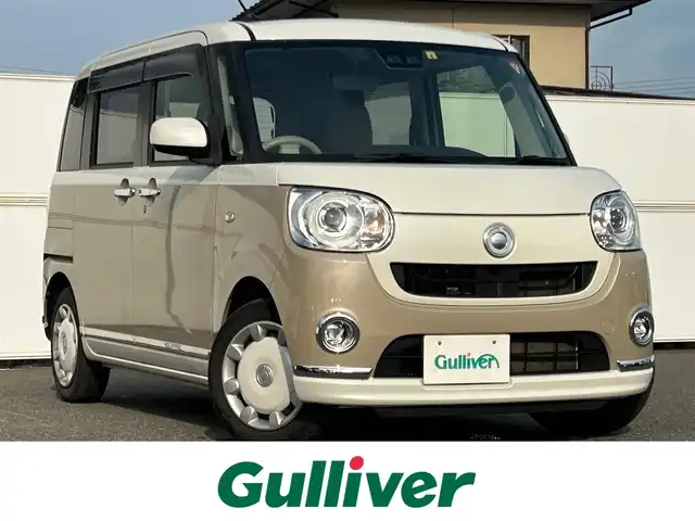 ダイハツ ムーヴ キャンバス G メイクアップ SA Ⅲ 岩手県 2018(平30)年 8.6万km パールホワイトⅢ/ナチュラルベージュマイカメタリック 2トーン ４WD/スマートアシスト/社外メモリナビ/　　CD/DVD/BT/フルセグTV/バックカメラ/両側パワースライドドア/レーンキープアシスト/LEDオートライト/スマートキー/ETC