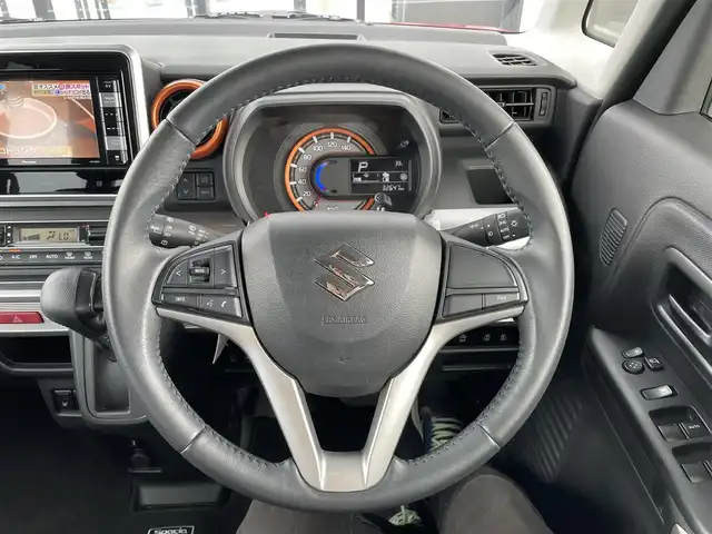 スズキ スペーシア ギア HYBRID XZ 千葉県 2019(令1)年 3.3万km フェニックスレッドパール/ガンメタリック2トーンルーフ 純正メモリナビ/(フルセグTV CD DVD BT FM AM)/全周囲カメラ/ルーフレール/リアサーキュレーター/衝突被害軽減システム/車線逸脱警報/両側パワースライドドア/横滑り防止装置/アイドリングストップ/LEDヘッドライト/フォグランプ/オートライト/ウィンカーミラー/電動格納ミラー/シートヒーター/シートリフター/プッシュスタート/スマートキー/フロアマット/ドアバイザー/スペアキー/取扱説明書/保証書