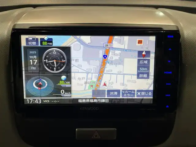 マツダ ＡＺ ワゴン XG 福島県 2011(平23)年 6.7万km ブルーイッシュブラックパール3 4WD/社外メモリーナビ/CD/DVD/SD/USB/ワンセグTV/社外13インチAW(社外AW＋冬タイヤ積込)/バックカメラ/シートヒーター/ドアバイザー/フロアマット