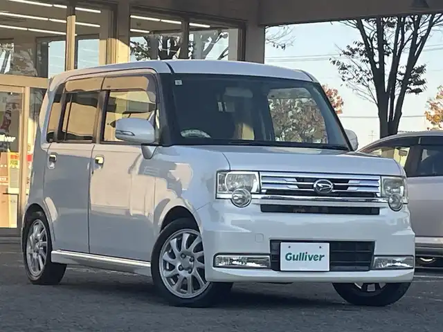 ダイハツ ムーヴ コンテ カスタム RS 宮城県 2008(平20)年 12.7万km パールホワイトⅢ 純正ＨＤＤナビ/(ラジオ、ワンセグ、BT、CD、DVD)/社外前方ドラレコ/バックカメラ/スペアキー×１/シートポジションスイッチ/Ｄ席パワーシート/社外アルミスタッドレスタイヤ/(155/65R14)/ドアバイザー