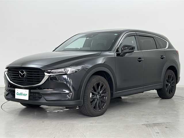 マツダ ＣＸ－８ XD ブラックトーンエディション 宮城県 2022(令4)年 6.1万km ジェットブラックマイカ アルパイン製フリップダウンモニター/CD/DVDプレーヤー/i-ACTIVSENSE/・プリクラッシュセーフティーシステム/・オートクルーズコントロール/・レーントレーシングアシスト/・オートマチックハイビーム/ブラインドスポットモニター/ヘッドアップディスプレイ/電動リアゲート/マツダコネクトナビ/（BT.USB.CD.DVD）/アラウンドビューモニター/フルセグテレビ/ETC/全席シートヒーター/前席パワーシート/ハーフレザーシート/ステアリングヒーター/革巻きステアリング/ステアリングスイッチ/電動パーキングブレーキ/プッシュスタート/スマートキー（2本）/純正フロアマット/ロールサンシェード/純正19インチアルミホイール/社外17インチ冬タイヤ積込/LEDヘッドライト
