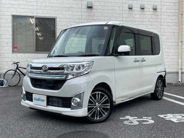 ダイハツ タント カスタム RS SA 埼玉県 2013(平25)年 6.9万km パールホワイトⅢ 純正SDナビ/　 DTV/CD/DVD/SD/SD REC/BT/USB/スマートアシスト/両側パワースライド/社外ドライブレコーダー（型：ZDR-012）/ETC/プッシュスタート/スマートキー/純正フロアマット