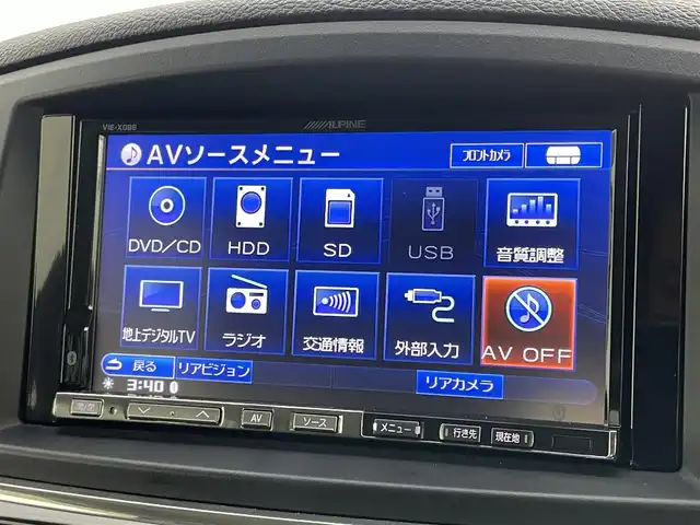 日産 エルグランド 250HWS アーバンクロム 岡山県 2012(平24)年 7.4万km ファントムブラック 社外ナビ　(アルパイン)(VIE-X08S)/【CD/DVD/フルセグ】BT電話のみ対応/社外１０．２インチフリップダウンモニター　(アルパイン)/両側電動スライドドア　/ＨＩＤヘッドライト　/バックカメラ　/後付けコーナーセンサー　前後　/スマートキー　/純正アルミホイール/オートライト/オットマン/禁煙車/フォグライト