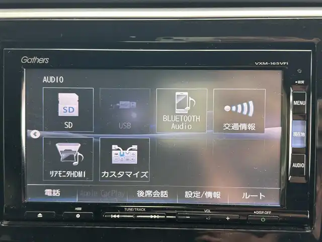 ホンダ ステップワゴン G 兵庫県 2015(平27)年 9万km クリスタルブラックパール 純正ナビ/純正フリップダウンモニター/(CD/DVD/BT/iPod/SD)/フルセグTV/バックカメラ/ETC/片側パワースライドドア/クルーズコントロール/黒革調シートカバー/電動格納ミラー/スマートキー/社外ドアバイザー/純正フロアマット
