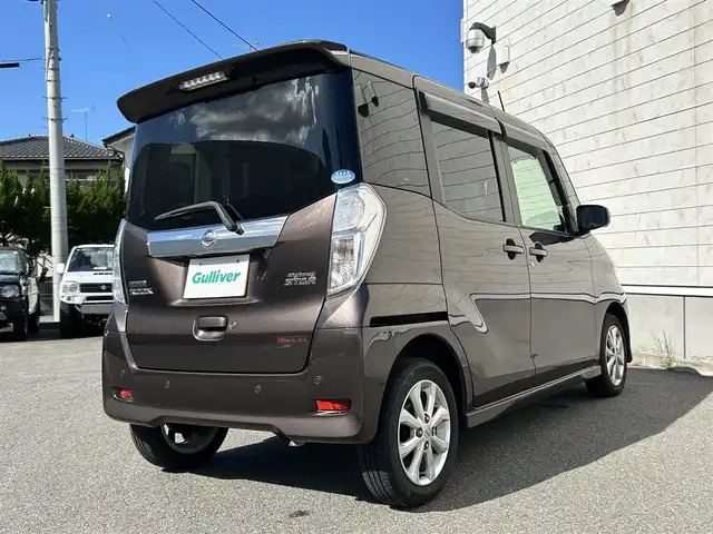 日産 デイズ ルークス ハイウェイスター Xターボ 山形県 2019(平31)年 5.1万km アッシュブラウンM 4WD/純正ナビ/・フルセグTV/AM/FM/CD/DVD/Bluetooth/禁煙車/前後ドライブレコーダー/全周囲カメラ/レーンキープアシスト/衝突被害軽減システム/前後コーナーセンサー/アイドリングストップ/横滑り防止装置/オートライト/オートハイビーム/D席シートヒーター/純正アルミ/LEDヘッドライト/スマートキー/スペアキー/フォグランプ/ドアバイザー/保証書/取扱説明書