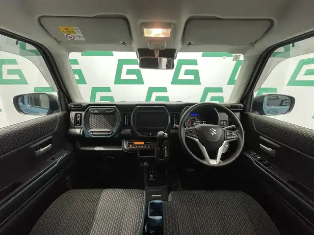 スズキ ハスラー HYBRID X ターボ 鹿児島県 2021(令3)年 4.9万km デニムブルー ガンメタリック 2トーン デュアルカメラブレーキサポート/誤発進抑制機能/車線逸脱警報機能/先行車発進お知らせ機能/アダプティブクルーズコントロール　/標識認識機能/ハイビームアシスト/シートヒーター/後席テーブル　/LEDヘッドライト/フロントフォグランプ　/純正アルミホイール　/純正フロアマット/パドルシフト　/スマートキー/ドアバイザー/電格ミラー