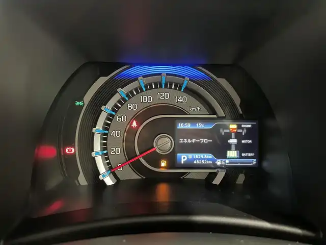 スズキ ハスラー HYBRID X ターボ 鹿児島県 2021(令3)年 4.9万km デニムブルー ガンメタリック 2トーン デュアルカメラブレーキサポート/誤発進抑制機能/車線逸脱警報機能/先行車発進お知らせ機能/アダプティブクルーズコントロール　/標識認識機能/ハイビームアシスト/シートヒーター/後席テーブル　/LEDヘッドライト/フロントフォグランプ　/純正アルミホイール　/純正フロアマット/パドルシフト　/スマートキー/ドアバイザー/電格ミラー