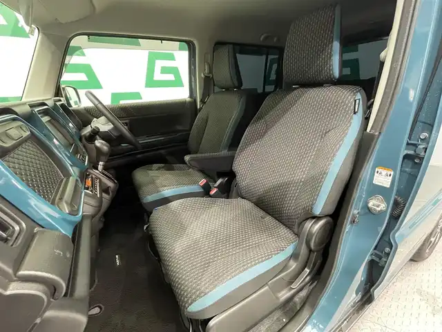 スズキ ハスラー HYBRID X ターボ 鹿児島県 2021(令3)年 4.9万km デニムブルー ガンメタリック 2トーン デュアルカメラブレーキサポート/誤発進抑制機能/車線逸脱警報機能/先行車発進お知らせ機能/アダプティブクルーズコントロール　/標識認識機能/ハイビームアシスト/シートヒーター/後席テーブル　/LEDヘッドライト/フロントフォグランプ　/純正アルミホイール　/純正フロアマット/パドルシフト　/スマートキー/ドアバイザー/電格ミラー