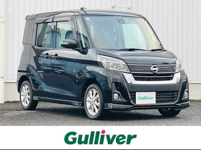 日産 デイズ ルークス ハイウェイスター Xターボ 熊本県 2019(平31)年 5.4万km ブラック 純正ナビ/・AM/FM/CD/DVD/BT/USB/・フルセグTV/アラウンドビューモニター/エマージェンシーブレーキ/踏み間違い防止/車線逸脱防止/オートマチックハイビーム/コーナーセンサー/横滑り防止装置/LEDヘッドライト/ドライブレコーダー/片側電動スライドドア/アイドリングストップ/純正フロアマット/ETC/純正アルミホイール/革巻きステアリング/ステアリングスイッチ/電動格納ミラー/ウインカーミラー/後席ロールサンシェード