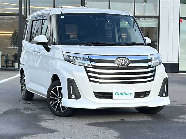 トヨタ ルーミー カスタムG 青森県 2021(令3)年 2.2万km パールホワイトⅢ ・4WD/・社外ナビ/・フルセグ/・CD/DVD/Bluetooth/・バックカメラ/・前後ドライブレコーダー/・衝突被害軽減ブレーキ/・レーンキープアシスト/・レーダークルーズコントロール/・オートマチックハイビーム/・オートライト/・LEDヘッドライト/・LEDフォグランプ/・両側パワースライドドア/・ETC/・コーナーセンサー/・横滑り防止装置/・純正フロアマット/・純正AW14インチ/・スマートキー