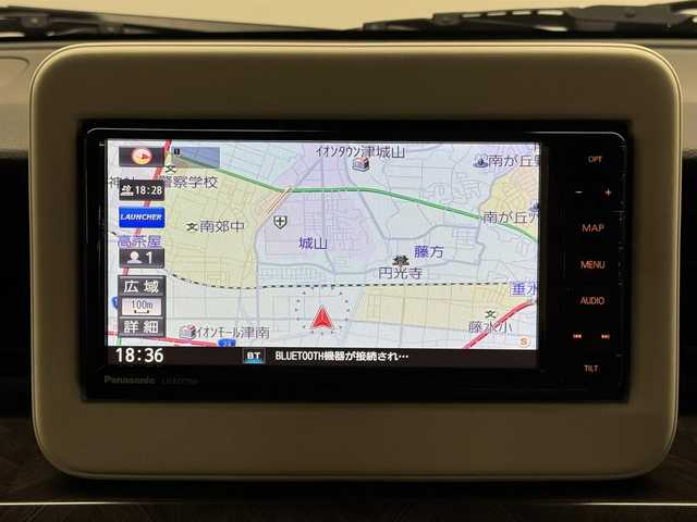 スズキ ラパン モード 三重県 2022(令4)年 5万km ノクターンブルーパール/ホワイト 2トーンルーフ ガソリン/FF/インパネCVT/純正 7インチワイドナビ CN-RZ775W/（FM/AM/SD/iPod/TV/USB/Bluetooth/MEMORY MUSIC/CD/DVD/VTR）/全方位モニター/ビルトインETC/安全装備/・デュアルカメラブレーキサポート/・車線逸脱警報機能/・ふらつき警報機能/・誤発進抑制機能/・後方誤発進抑制機能/・リヤパーキングセンサー/・後退時ブレーキサポート/・標識認識機能（車両進入禁止、はみ出し通行禁止、最高速度、一時停止）/・ハイビームアシスト/装備/・シートヒーター（D/N）/・オートエアコン/・オートライトシステム/・キセノンヘッドライト（ロービーム）/・プッシュスタート/・ステアリングスイッチ/・電動格納ドアミラー/・純正ホイールキャップ＆14インチスチールホイール/・取/ナビ取/・スマートキーx2/など