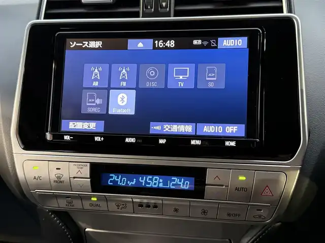 トヨタ ランドクルーザー プラド TX Lパッケージ マットブラED 香川県 2023(令5)年 1.7万km ブラック ワンオーナー/純正9インチナビ/フルセグ/CD/DVD/Bluetooth/バックカメラ/サンルーフ/黒革シート/前席パワーシート/シートヒータ―/シートベンチレーション/純正18インチアルミ/トヨタセーフティセンス/クリアランスソナー/レーダークルーズ/3列目電動格納シート/ビルトイETC