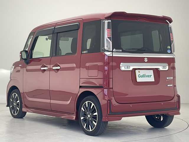 スズキ スペーシア カスタム HYBRID XS 沖縄県 2021(令3)年 3.1万km フェニックスレッドパール 純正ナビ　/両側パワースライドドア　/ドライブレコーダー　/バックカメラ　/LEDヘッドライト/プッシュスタート　/スマートキー　/純正１５インチアルミホイール　/カーテンエアバック　/シートヒーター　/フルセグＴＶ　/Ｂｌｕｅｔｏｏｔｈ/ETC