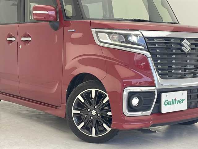 スズキ スペーシア カスタム HYBRID XS 沖縄県 2021(令3)年 3.1万km フェニックスレッドパール 純正ナビ　/両側パワースライドドア　/ドライブレコーダー　/バックカメラ　/LEDヘッドライト/プッシュスタート　/スマートキー　/純正１５インチアルミホイール　/カーテンエアバック　/シートヒーター　/フルセグＴＶ　/Ｂｌｕｅｔｏｏｔｈ/ETC