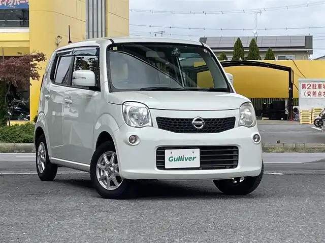日産 モコ X 茨城県 2015(平27)年 7.8万km スノーパールホワイト 社外ナビ（AVIC-RZ810）/【Bluetooth/CD/DVD/フルセグ】/前後ドライブレコーダー（AMEX-A05）/社外アルミホイール/ETC/インテリジェントキー/プッシュスタート/シートリヒター/フロアマット/ドアバイザー/レベライザー/サマ―タイヤ付AW車載/新車時保証書/取扱説明書/記録簿H27/H30/R2/R3/R4/R5