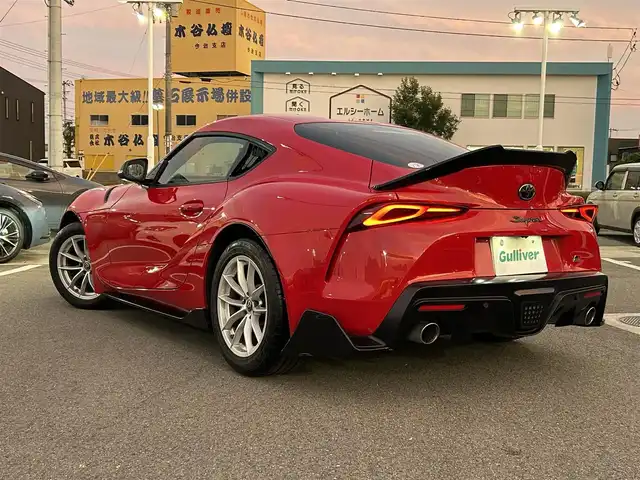 トヨタ スープラ SZ 愛媛県 2022(令4)年 5.1万km プロミネンスレッド 純正ナビ/BT/AM・FM/フルセグTV/アダプティブクルーズコントロール/前方ドライブレコーダー/ETC/全方位カメラ/LEDヘッドライト/オートマチックハイビーム/純正アルミホイール/スペアキー/GR SPORT/ブラインドスポットモニター