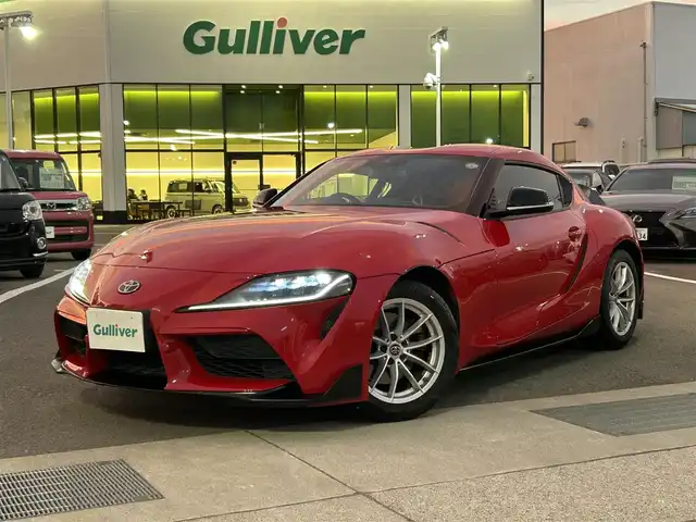 トヨタ スープラ SZ 愛媛県 2022(令4)年 5.1万km プロミネンスレッド 純正ナビ/BT/AM・FM/フルセグTV/アダプティブクルーズコントロール/前方ドライブレコーダー/ETC/全方位カメラ/LEDヘッドライト/オートマチックハイビーム/純正アルミホイール/スペアキー/GR SPORT/ブラインドスポットモニター