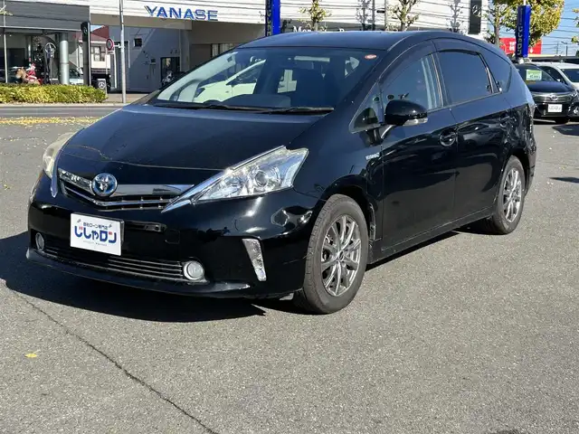 トヨタ プリウス α S 東京都 2012(平24)年 6.7万km ブラック 【(株)IDOMが運営する【じしゃロン昭島店】の自社ローン対象車両になります。こちらは現金ご利用時の価格です。自社ローンご希望の方は別途その旨お申付け下さい。】/純正ナビ（ＳＤ・ＤＶＤ・ＴＶ）/バックカメラ		/ETC/エンジンスタートボタン/スマートキー/純正フロアマット/純正ドアバイザー