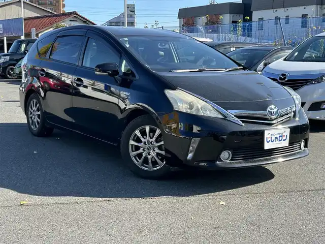 トヨタ プリウス α S 東京都 2012(平24)年 6.7万km ブラック 【(株)IDOMが運営する【じしゃロン昭島店】の自社ローン対象車両になります。こちらは現金ご利用時の価格です。自社ローンご希望の方は別途その旨お申付け下さい。】/純正ナビ（ＳＤ・ＤＶＤ・ＴＶ）/バックカメラ		/ETC/エンジンスタートボタン/スマートキー/純正フロアマット/純正ドアバイザー