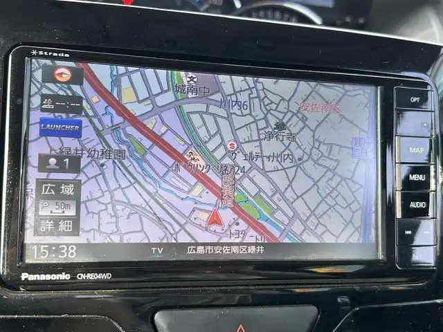 ダイハツ タント カスタム X SA Ⅲ 広島県 2018(平30)年 1.9万km ブラックマイカメタリック ストラーダ 7インチナビ CN-RE04WD/（AM/FM/TV/iPod/USB/SD/Bluetooth/AUX/VTR）/片側パワースライドドア/ETC/スマートアシスト3/・衝突警報機能（対車両・対歩行者）/・衝突回避支援ブレーキ（対車両・対歩行者）/・車線逸脱警報/・誤発進抑制制御機能（前方・後方）/・オートハイビーム機能/・SRS サイドエアバッグシステム/装備/・シートヒーター（D）/・オートエアコン/・オートライト/・LED ヘッドランプ＆フロントフォグランプ/・プッシュスタート/・純正14inAW