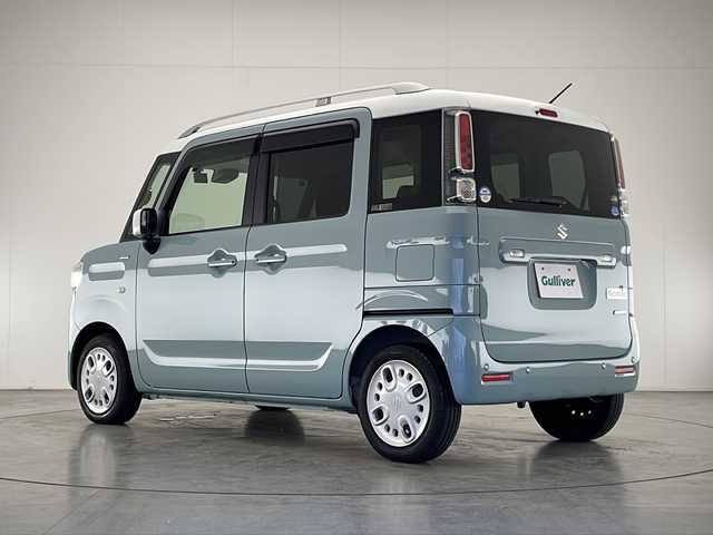 スズキ スペーシア HYBRID X 宮崎県 2019(平31)年 2.6万km オフブルーメタリック/ホワイト2トーン 禁煙車/衝突被害軽減ブレーキ/社外ディスプレイオーディオ/（ケンウッド/DDX6190BT/CD/DVD/Bluetooth）/社外前後ドライブレコーダー/純正セキュリティアラーム/純正フロアマット/両側電動スライドドア/レーンディパーチャーアラート/クリアランスソナー/エネチャージ/シートヒーター/オートエアコン/オートライト/電動格納ミラー/ルーフレール/スマートキー/プッシュエンジンスタート/新車時保証書/取扱い説明書