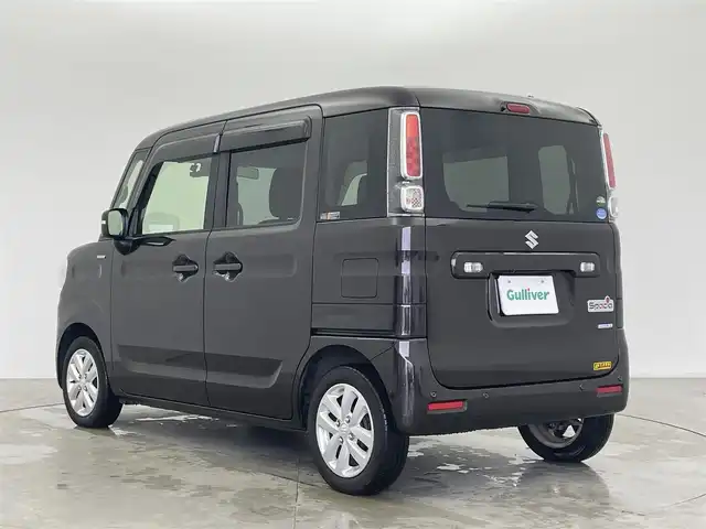 スズキ スペーシア HYBRID X 富山県 2019(令1)年 2.2万km アーバンブラウンパールメタリック １オーナー/純正ナビ（CD　DVD　bluetooth MSV（SD))/フルセグTV/バックカメラ/リアコーナーセンサー/ETC/前ドライブレコーダー/運転席シートヒーター/両側パワースライドドア/衝突軽減ブレーキ/レーンキープ/スマートキー/プッシュスタート/LEDヘッドライト/オートライト/横滑防止装置/純正１４インチAW/純正マット・バイザー/保証書、取説/スペアキー