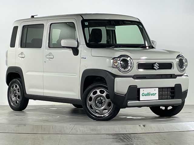スズキ ハスラー HYBRID G 広島県 2025(令7)年 0.5万km ソフトベージュメタリック 禁煙/スズキセーフティーサポート/・デュアルセンサーブレーキサポート/・ハイビームアシスト/・車線逸脱警報機能/・誤発進抑制機能/・ふらつき警報機能/・先行車発進お知らせ機能/・後退時ブレーキサポート/・後方誤発進抑制機能/社外SDナビ/・CD/SD/BT/ワンセグ/レーダークルーズコントロール/シートヒーター（D/N席）/LEDヘッドライト/オートライト/ヘッドライトレベライザー/スマートキー/プッシュスタート/ETC/アイドリングストップ/純正フロアマット