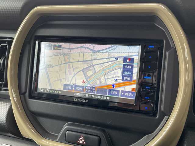 スズキ ハスラー HYBRID G 広島県 2025(令7)年 0.5万km ソフトベージュメタリック 禁煙/スズキセーフティーサポート/・デュアルセンサーブレーキサポート/・ハイビームアシスト/・車線逸脱警報機能/・誤発進抑制機能/・ふらつき警報機能/・先行車発進お知らせ機能/・後退時ブレーキサポート/・後方誤発進抑制機能/社外SDナビ/・CD/SD/BT/ワンセグ/レーダークルーズコントロール/シートヒーター（D/N席）/LEDヘッドライト/オートライト/ヘッドライトレベライザー/スマートキー/プッシュスタート/ETC/アイドリングストップ/純正フロアマット