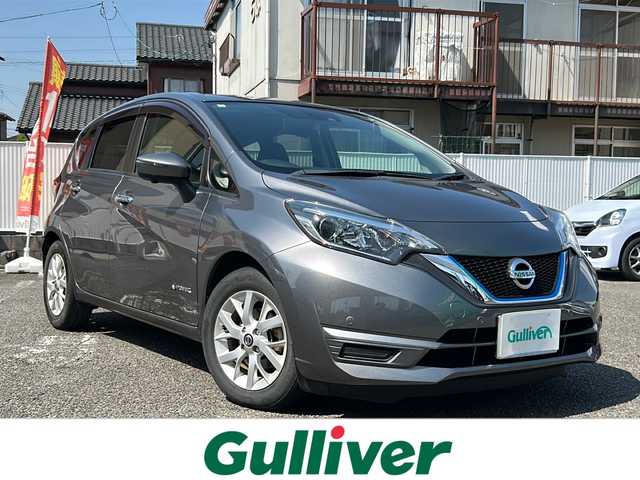 日産 ノート e－パワー X 岐阜県 2018(平30)年 9.9万km ダークメタルグレー 純正ディーラーナビ/MM318D-W/ワンセグTV/BT/SD/DVD/CD/FM/AM/バックカメラ/アラウンドビューモニター/ETC2.0/デジタルインナーミラー/衝突被害軽減装置/横滑り防止機能/レーンキープアシスト/プッシュスタート/純正フロアマット/純正ドアバイザー/電動格納ウインカーミラー
