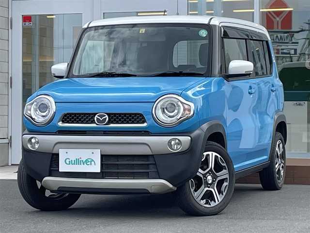 マツダ フレア クロスオーバー XT 道央・札幌 2018(平30)年 8.2万km 青Ⅱ ・４WD/・衝突軽減ブレーキ/・ターボ/・社外SDナビ/　CD＆USB＆TV/・レーンキープアシスト/・アイドリングストップ/・オートエアコン/・オートライト/・ミラーヒーター/・シートヒーター/・ダウンヒルアシスト/・プッシュスタート/・スマートキー/・電動格納ミラー/・純正フロアマット/・ドアバイザー/・ウィンカーミラー/・LEDヘッドライト