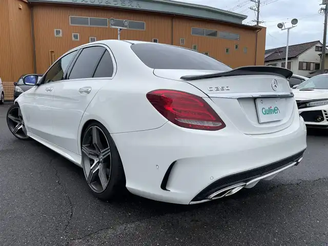 メルセデス・ベンツ Ｃ１８０ アバンギャルド AMGライン 静岡県 2014(平26)年 8.5万km ポーラホワイト 純正HDDナビ・フルセグTV/DVD/CD/MSV/Bluetooth/バックカメラ/19インチアルミホイール/社外車高調/レザーシート/パワーシート/シートヒーター/LEDヘッドライト/ビルトインETC/スマートキー/プッシュスタート/クルーズコントロール/衝突被害軽減ブレーキ