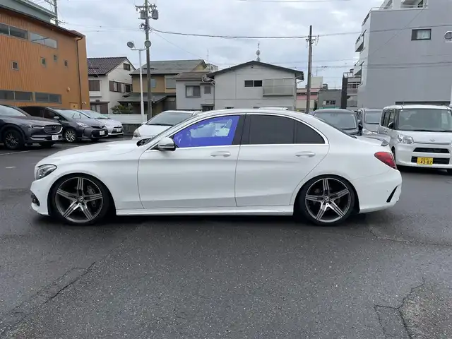 メルセデス・ベンツ Ｃ１８０ アバンギャルド AMGライン 静岡県 2014(平26)年 8.5万km ポーラホワイト 純正HDDナビ・フルセグTV/DVD/CD/MSV/Bluetooth/バックカメラ/19インチアルミホイール/社外車高調/レザーシート/パワーシート/シートヒーター/LEDヘッドライト/ビルトインETC/スマートキー/プッシュスタート/クルーズコントロール/衝突被害軽減ブレーキ