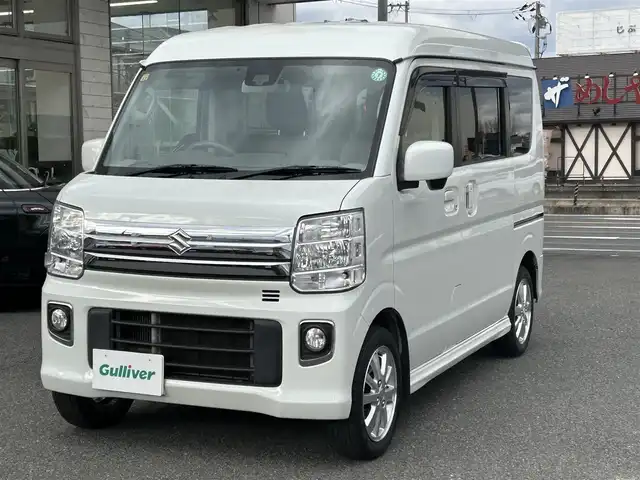 スズキ エブリィ ワゴン PZターボ 奈良県 2018(平30)年 11.1万km パールホワイト /社外ナビ/MDV-Z905///iPad/AV-in/CD/BT/フルセグTV//片側パワースライドドア//衝突軽減システム//D席シートヒーター//プッシュスタート//ステアリングスイッチ//ドライブレコーダー//横滑り防止システム//ETC/ドアバイザー//オートライト/フォグ/社外フロアマット//ドアバイザー/横滑り防止システム//電格ミラー//スペアキーx1//社外フロントシェル//純正14インチAW//保証書/取扱説明書