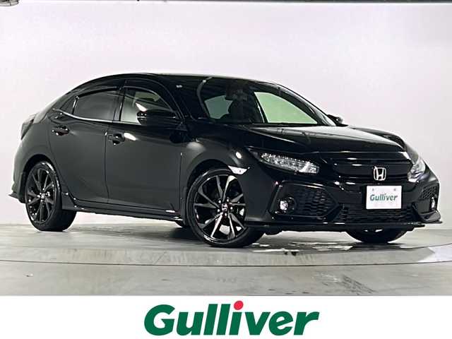 ホンダ シビック ハッチバック 広島県 2018(平30)年 4.8万km クリスタルブラックパール 禁煙/Honda SENSING/・衝突軽減ブレーキ〈CMBS〉/・渋滞追従機能付アダプティブ・クルーズ・コントロール/・LKAS〈車線維持支援システム〉/・路外逸脱抑制機能/・オートハイビーム/・標識認識機能/アジャイルハンドリングアシスト/純正ナビ（VXM-185VFi）/・フルセグ/CD/DVD/Bluetooth/SD/バックカメラ/革巻きステアリング/ステアリングスイッチ/パドルシフト/オートライト/シートヒーター/電動パーキングブレーキ/ブレーキホールド/スマートキー/プッシュスタート/スペアキー/純正ドライブレコーダー/ETC/ピアノブラック・フロントグリル/フロントスポイラー/純正１８インチアルミホイール/W+サイド+カーテンエアバック