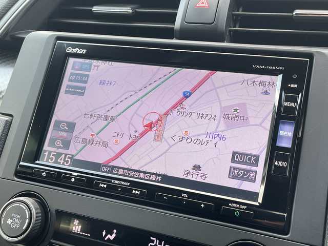 ホンダ シビック ハッチバック 栃木県 2018(平30)年 4.8万km クリスタルブラックパール 禁煙/Honda SENSING/・衝突軽減ブレーキ〈CMBS〉/・渋滞追従機能付アダプティブ・クルーズ・コントロール/・LKAS〈車線維持支援システム〉/・路外逸脱抑制機能/・オートハイビーム/・標識認識機能/アジャイルハンドリングアシスト/純正ナビ（VXM-185VFi）/・フルセグ/CD/DVD/Bluetooth/SD/バックカメラ/革巻きステアリング/ステアリングスイッチ/パドルシフト/オートライト/シートヒーター/電動パーキングブレーキ/ブレーキホールド/スマートキー/プッシュスタート/スペアキー/純正ドライブレコーダー/ETC/ピアノブラック・フロントグリル/フロントスポイラー/純正１８インチアルミホイール/W+サイド+カーテンエアバック