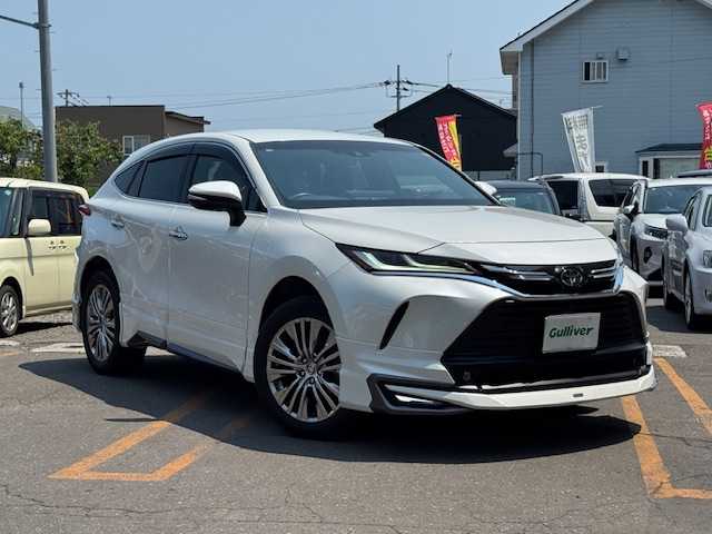 トヨタ ハリアー Z 道東・釧路十勝 2020(令2)年 4.4万km ホワイトパールクリスタルシャイン 4WD/寒冷地仕様/ワンオーナー/純正ディスプレイオーディオ/  (ナビ/フルセグTV/Bluetooth)/パノラミックビューモニター/トヨタセーフティセンス/  プリクラッシュセーフティ/  レーントレーシングアシスト/  レーダークルーズコントロール/  アダプティブハイビームシステム/  ロードサインアシスト/LEDリアフォグランプ/おくだけ充電/フロントワイパーデアイサー/パワバックドア/ハーフレザーシート/パワーシート/デジタルインナーミラー/ブラインドスポットミニター/JBLサウンドシステム/ミラーヒーター/革巻きステアリング/ステアリングリモコン/電動チルト&テレスコピックステアリング/USBソケット/横滑り防止装置/LEDヘッドライト/フォグライト/純正フロアマット/純正ドアバイザー/純正ラゲッジマット/ビルトインETC(2.0)/モデリスタフルエアロ/ヘッドアップディスプレイ/スマートキー/エンジンプッシュスタート/スペアキー/取扱説明書/保証書/純正19インチアルミホイール/冬タイヤ積み込み/  (225/65R17、6mm、2020年製、BS、社外AW)