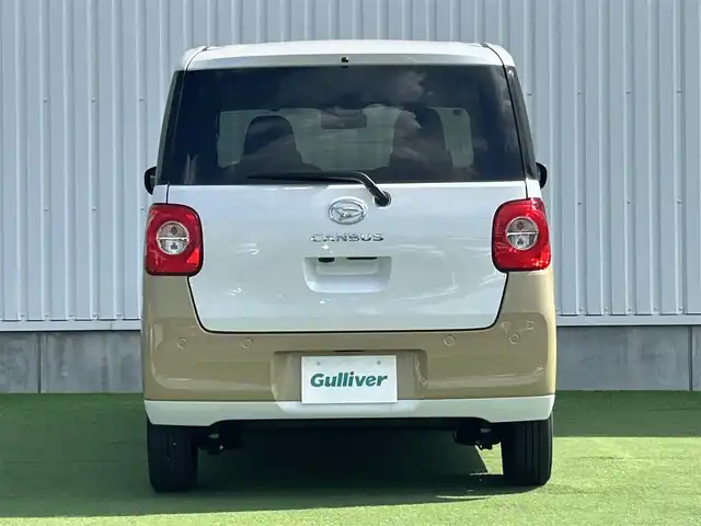 ダイハツ ムーヴ キャンバス ストライプス G 香川県 2023(令5)年 0.1千km シャイニングホワイトパール/サンドベージュメタリック 登録済み未使用車/両側パワースライドドア/シートヒーター/フルファブリックシート/スマートアシストII/→衝突回避支援ブレーキ機能/→LKC（レーンキープコントロール）/→コーナーセンサー（前後）/→車線逸脱警報機能/→ブレーキ制御付き誤発進抑制機能（前後）/→ふらつき警報/→先行車発進おしらせ機能/LEDオートライト/LDEフォグランプ/ステアリングスイッチ/オートホールド機能/電動格納ミラー/ホっとカップホルダー（保温機能・前席）/スマートキー/スペアキー