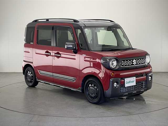 スズキ スペーシア ギア HYBRID XZターボ 宮崎県 2019(平31)年 4.2万km フェニックスレッドパール/ガンメタリック2トーンルーフ 禁煙車/衝突被害軽減ブレーキ/社外8型ナビTV/（カロッツェリア/AVIC-RL511/CD/DVD/Bluetooth/フルセグTV）/社外バックカメラ/社外前後ドライブレコーダー/社外ETC/純正LEDオートライト/純正LEDフォグ/純正セキュリティアラーム/純正フロアマット/両側電動スライドドア/レーンディパーチャーアラート/クルーズコントロール/クリアランスソナー/前席シートヒーター/リアサーキュレーター/ルーフレール/パドルシフト/本革巻ハンドル/オートエアコン/スマートキー/プッシュエンジンスタート/スペアキー