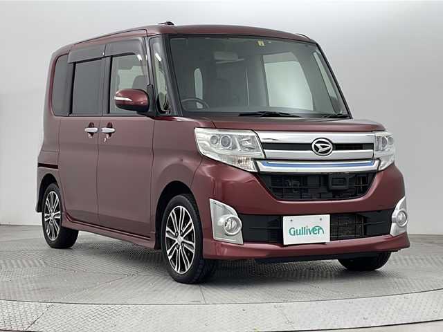 ダイハツ タント カスタム RS SA 新潟県 2014(平26)年 5.7万km ファイアークォーツレッドM 4WD/社外SDナビ/　　フルセグ/CD/DVD/バックカメラ/両側パワースライドドア/LEDオートライト/Fフォグ/純正15インチアルミホイール/ステリングスイッチ/アイドリングストップ/スマートキー/ETC