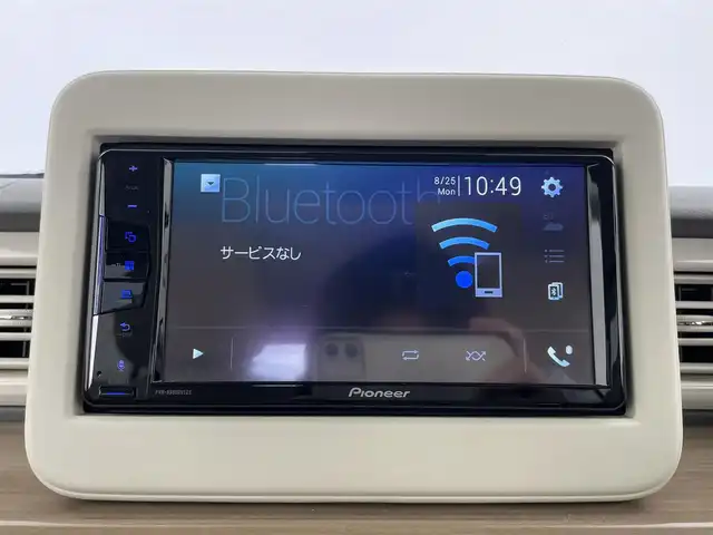 スズキ ラパン X 大分県 2020(令2)年 4.8万km フォーンベージュM ワンオーナ/社外ディスプレイオーディオ/（Bluetooth/CD/DVD)/衝突軽減ブレーキ/前席シートヒーター/ベンチシート/オートエアコン/プッシュスタート・スマートキー/スペアキー/電動格納ミラー/純正アルミホイール/保証書・取扱説明書