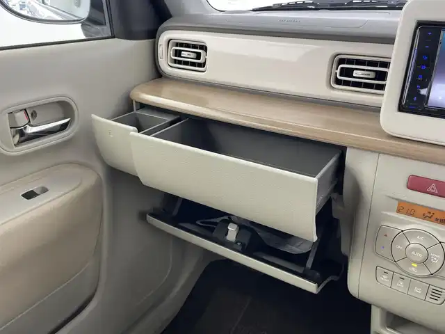 スズキ ラパン X 大分県 2020(令2)年 4.8万km フォーンベージュM ワンオーナ/社外ディスプレイオーディオ/（Bluetooth/CD/DVD)/衝突軽減ブレーキ/前席シートヒーター/ベンチシート/オートエアコン/プッシュスタート・スマートキー/スペアキー/電動格納ミラー/純正アルミホイール/保証書・取扱説明書