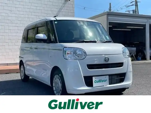 ダイハツ ムーヴ キャンバス セオリー X 茨城県 2025(令7)年 0.2万km シャイニングホワイトパール 純正ナビ　/-TV/BT/iPod/AM/FM/ドライブレコーダー前方　/バックカメラ　/両側パワースライドドア　/コーナーセンサー前後　/オートライト　/アイドリングストップ　/衝突軽減システム　/エアバックＷ＋サイド　/横滑り防止装置　/盗難防止装置/プッシュスタート/パワーウィンドウ/パワーステアリング/純正フロアマット/スペアキー