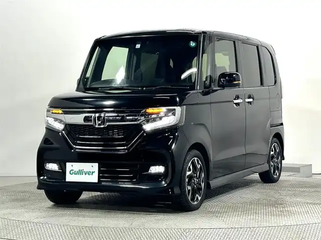 ホンダ Ｎ ＢＯＸ カスタム G L ターボ ホンダセンシング 大阪府 2019(令1)年 4.3万km クリスタルブラックパール 社外ナビTV バックカメラ 両側パワースライドドア ハーフレザー シートヒーター レーダークルコン 衝突軽減ブレーキ レーンアシスト スマートキー プッシュスタート オートライト LEDヘッドライト ETC